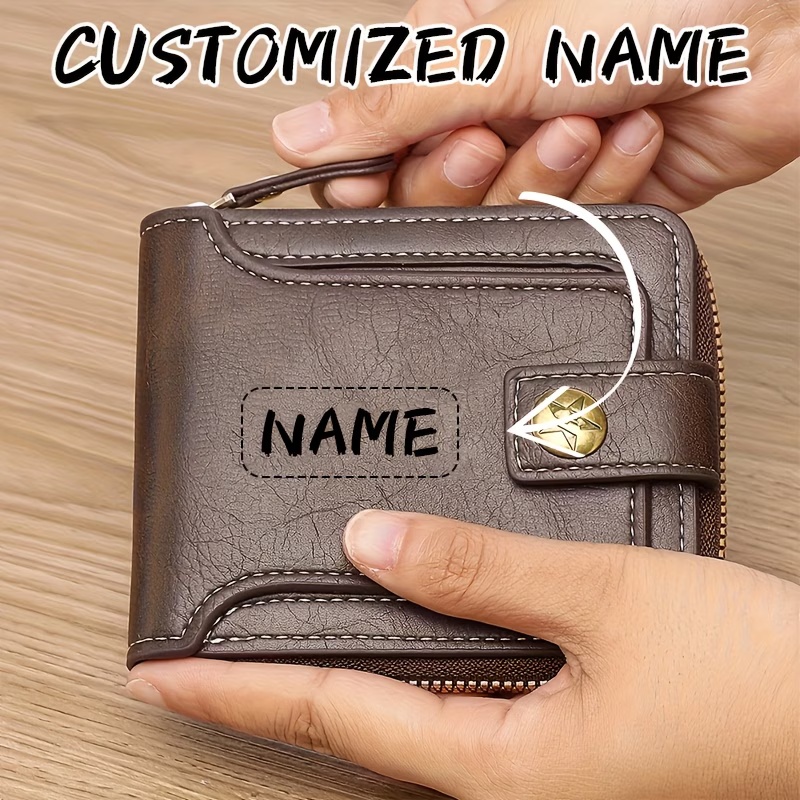 Personalized Name Box - Мужской кошелек из искусственной кожи с