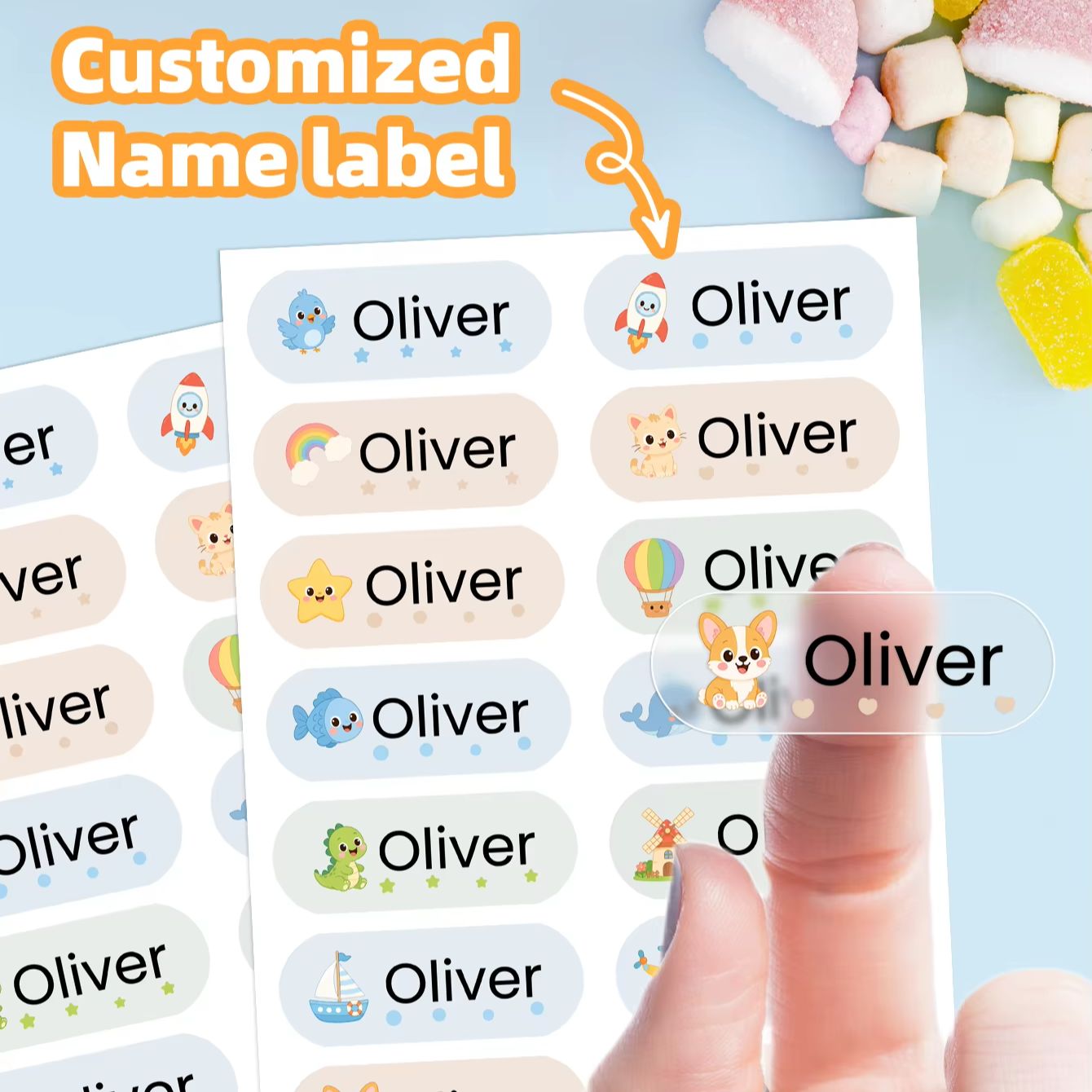 Personalised Candle Label - 1-400 шт. персонализированных наклеек с именами